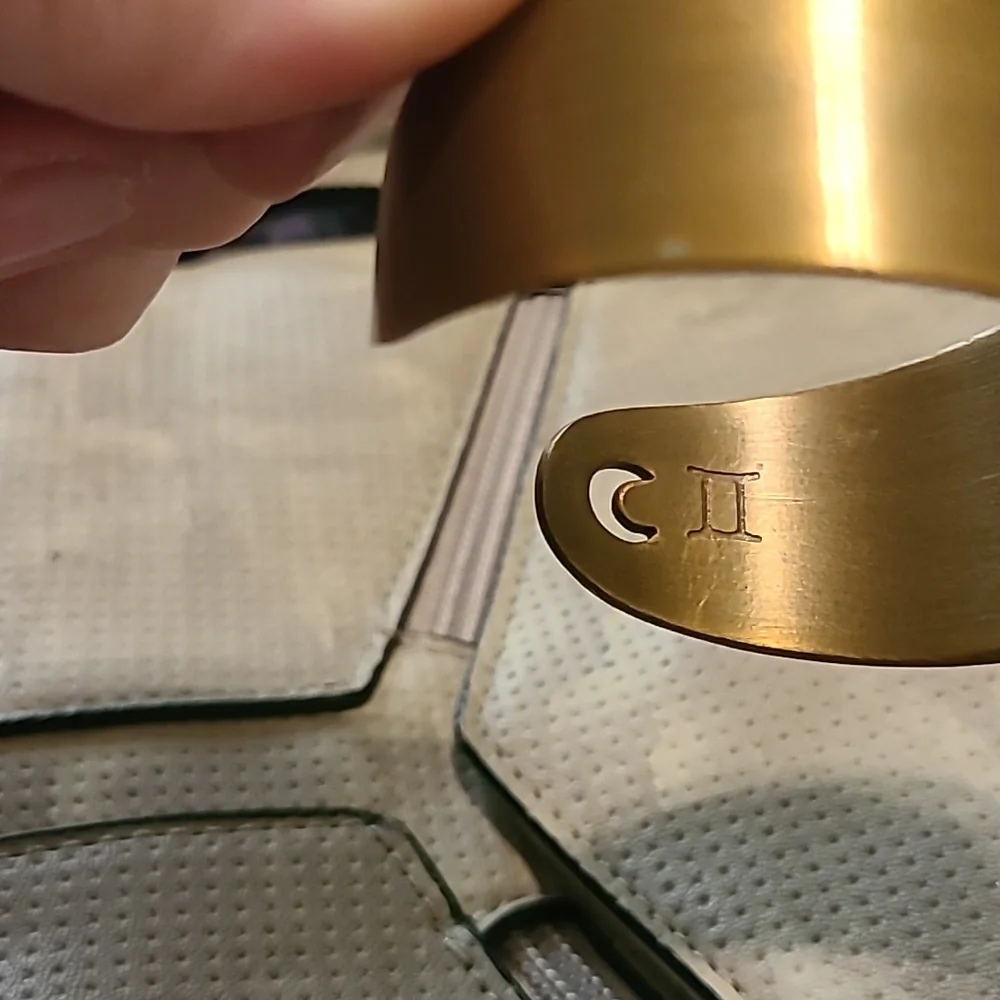 Scout Astrological Zodiac Gemini Brass Wide Cutout Constellation Cuff bracelet - Picture 6 of 7